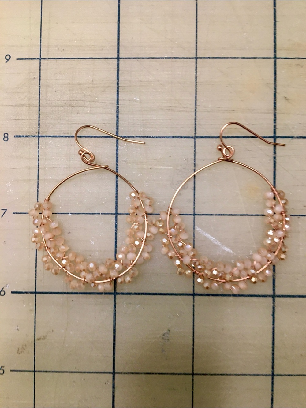 Y2K Era Pink Beaded Jumbo Hoop Earrings.